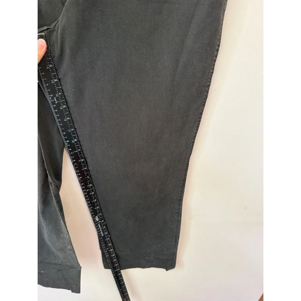 Ann Taylor Stretch Black Straight Leg Trousers Pants Women Size 14 Cotton Blend